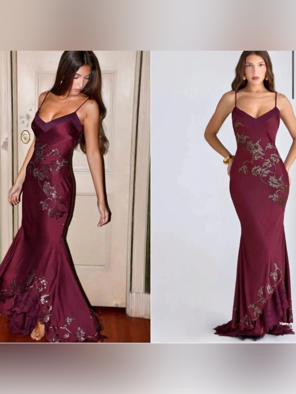 House of CB Anastelle Dress Size Small PLUM altered